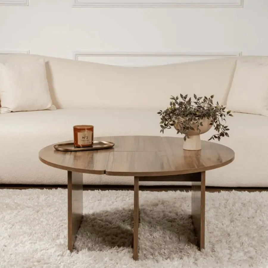 Salontafels-Calicosy - Set van 2 salontafels MOIRA - 90x90x41 cm