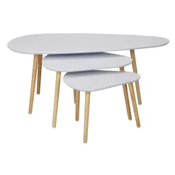 Salontafels-Calicosy - Set van 3 salontafels - Wit - 42x103x50 cm