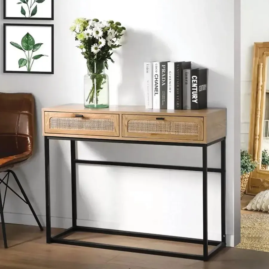 Sidetables-Calicosy - Sidetable JAYA - Licht hout - 80x100x35 cm