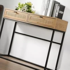 Sidetables-Calicosy - Sidetable JAYA - Licht hout - 80x100x35 cm