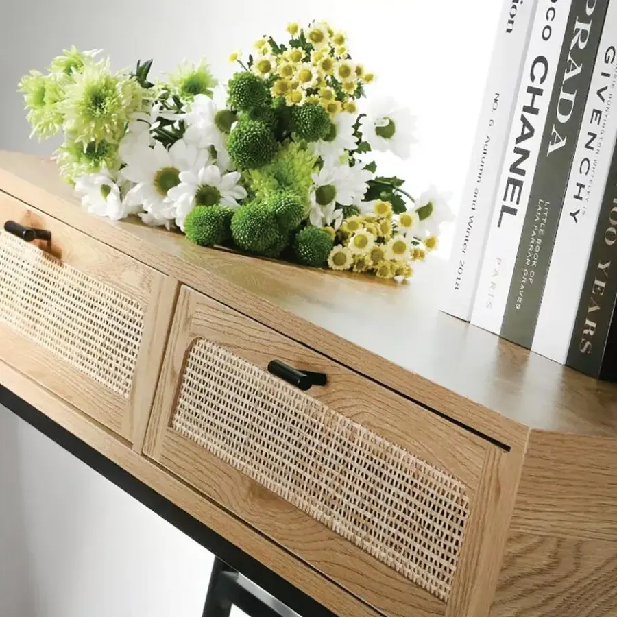 Sidetables-Calicosy - Sidetable JAYA - Licht hout - 80x100x35 cm