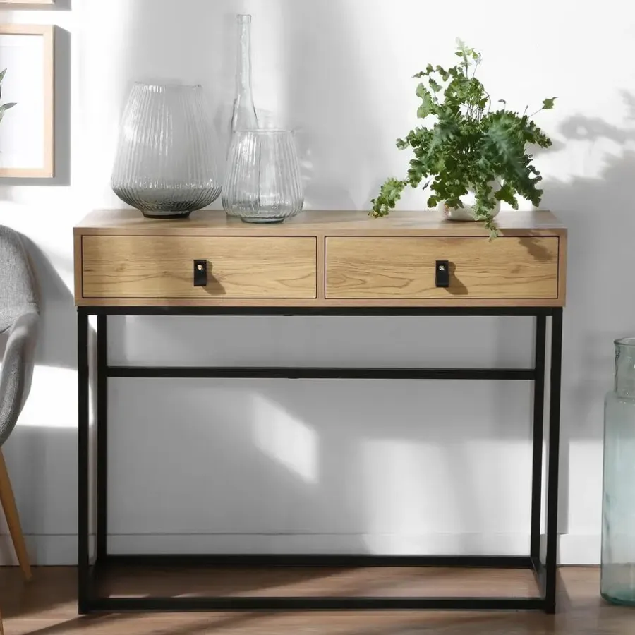 Sidetables-Calicosy - Sidetable JILL - Licht hout - 80.5x100.3x35.3 cm