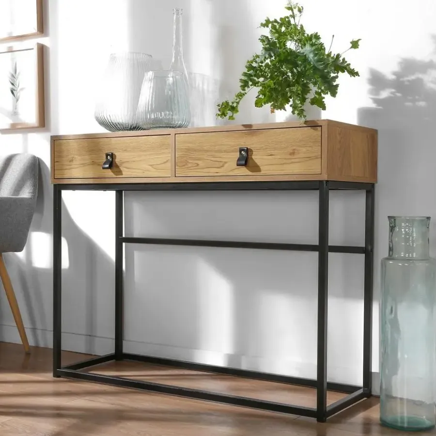 Sidetables-Calicosy - Sidetable JILL - Licht hout - 80.5x100.3x35.3 cm