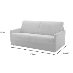 Slaapbanken|Slaapbanken-Calicosy - Slaapbank COSENZA - Ecru - 87x175x100 cm