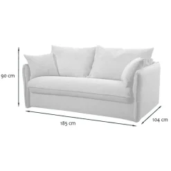 Slaapbanken|Slaapbanken-Calicosy - Slaapbank MIRA - Ecru - 90x185x104 cm
