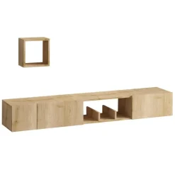 Tv Meubels-Calicosy - TV-Meubel AVIOR - Licht hout - 25x180x32 cm