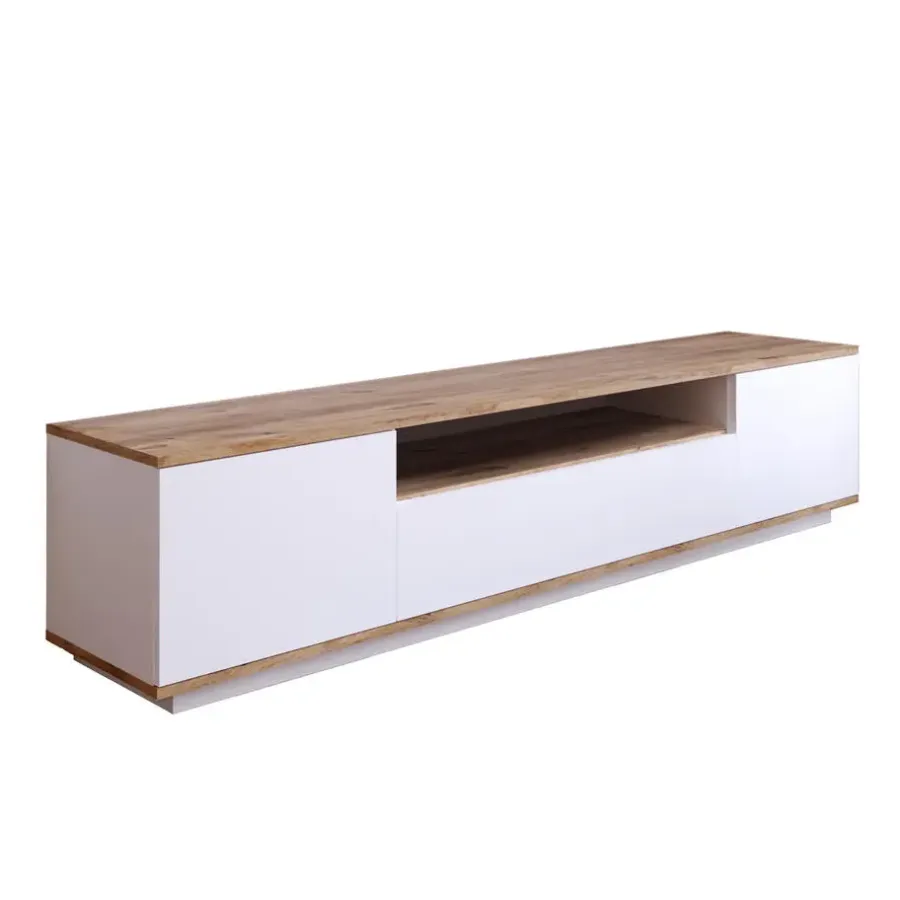 Calicosy - TV-Meubel FR7-AA - Handgemaakt eiken / wit - 44,6x180x44,5 cm