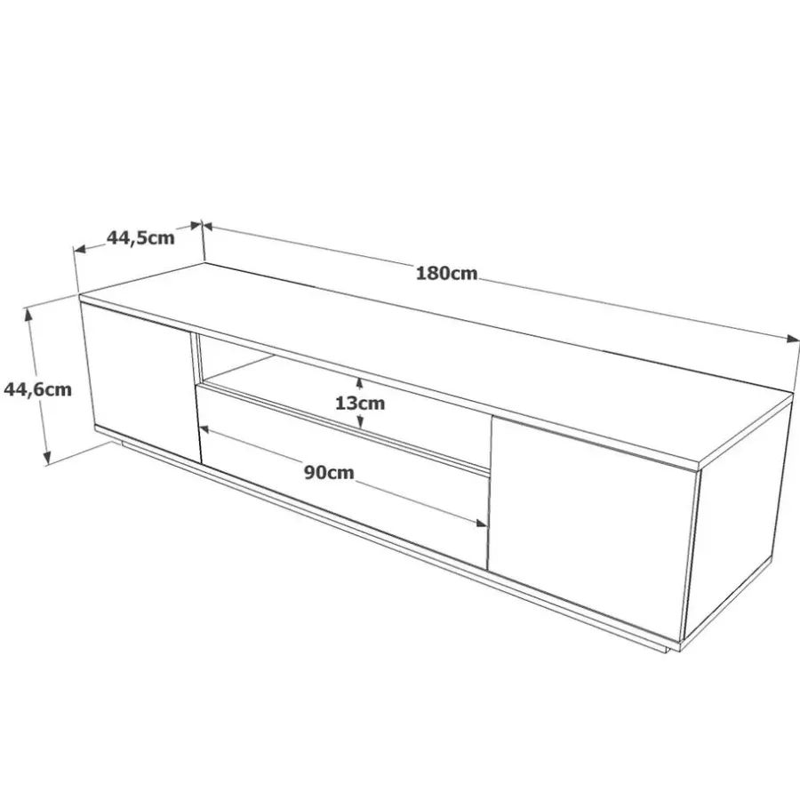 Calicosy - TV-Meubel FR7-AA - Handgemaakt eiken / wit - 44,6x180x44,5 cm
