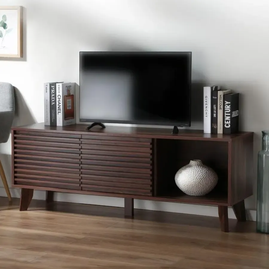 Calicosy - TV-Meubel FRIBOURG - Donker hout - 51,5x135x39 cm