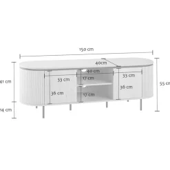 Calicosy - TV-Meubel MALAGA - Licht hout - 55x150x40 cm