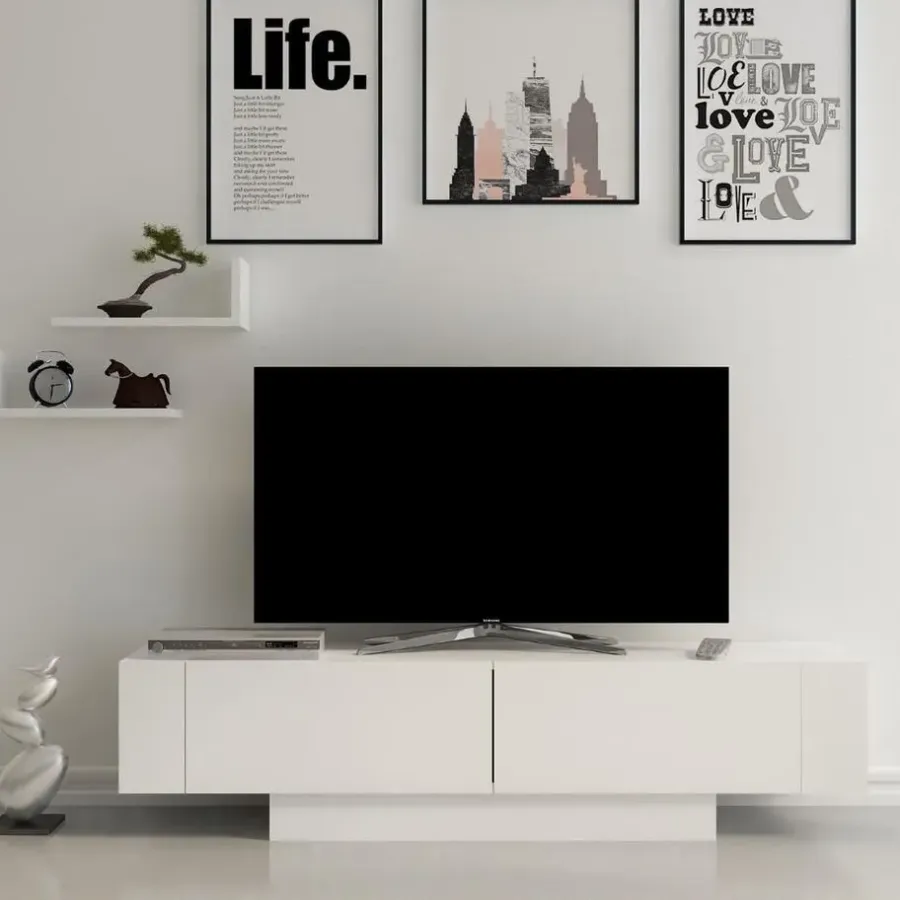 Calicosy - TV-Meubel MATERA - Wit - 41,6x150x31,5 cm