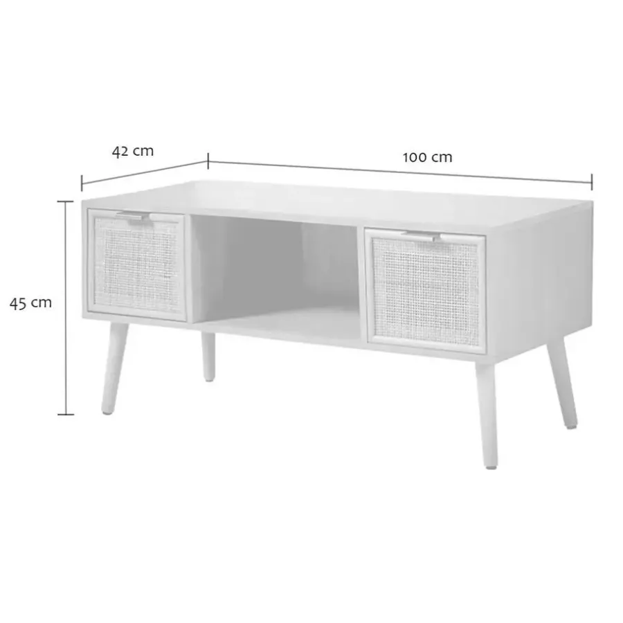 Tv Meubels-Calicosy - TV-Meubel MIYA - Licht hout - 45x100x42 cm