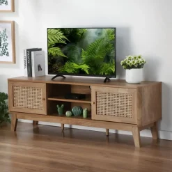 Tv Meubels-Calicosy - TV-Meubel PALMO - Licht hout - 49x140x39 cm