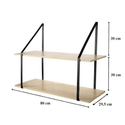 Wandplanken-Calicosy - Wandrek - Licht hout - 60x80x30 cm