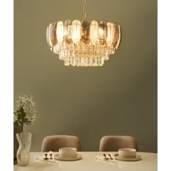 Kroonluchters-Leen Bakker CANAGUA - Kroonluchter - Messing/Transparant - Glas