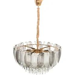 Kroonluchters-Leen Bakker CANAGUA - Kroonluchter - Messing/Transparant - Glas