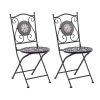 Bistro- & Balkonsets-Beliani CARIATI - Tuinstoel set van 2 - Zwart - IJzer