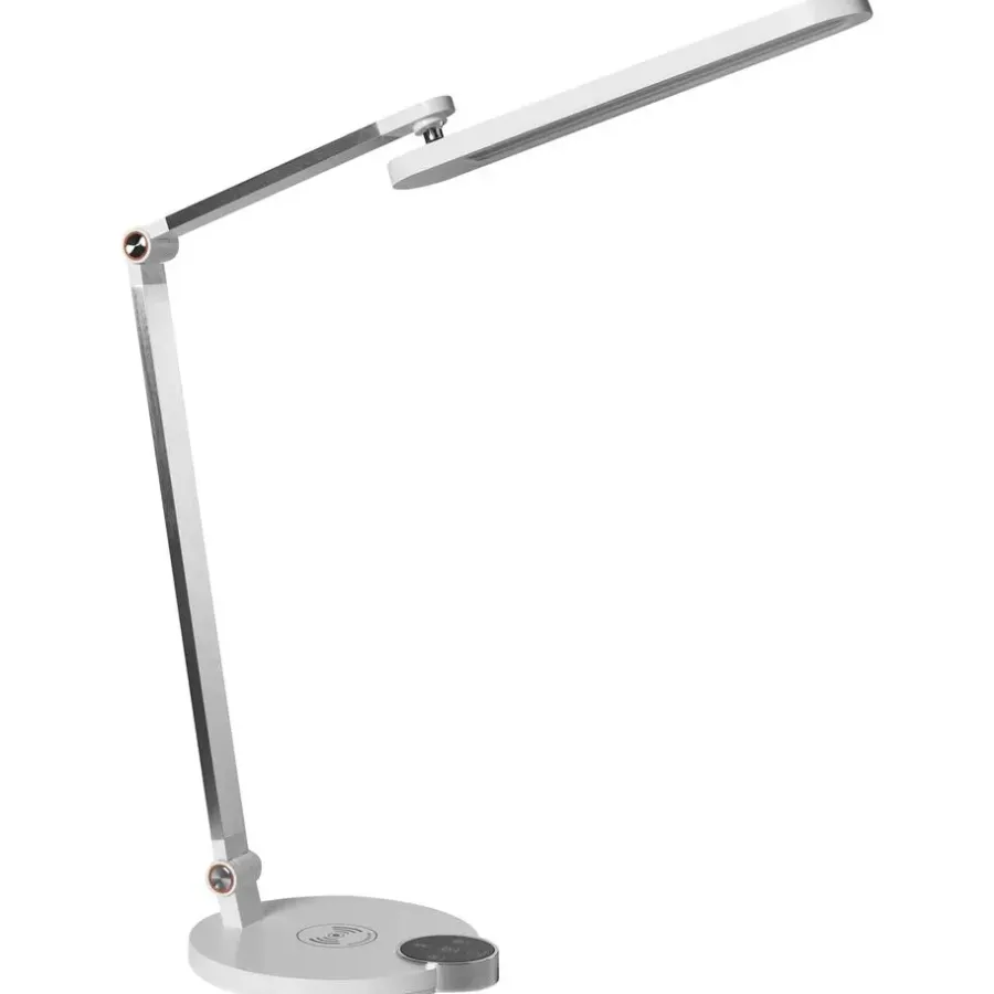 Leen Bakker CAROY - Bureaulamp LED - Wit - Synthetisch materiaal