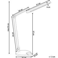 Leen Bakker CAROY - Bureaulamp LED - Wit - Synthetisch materiaal