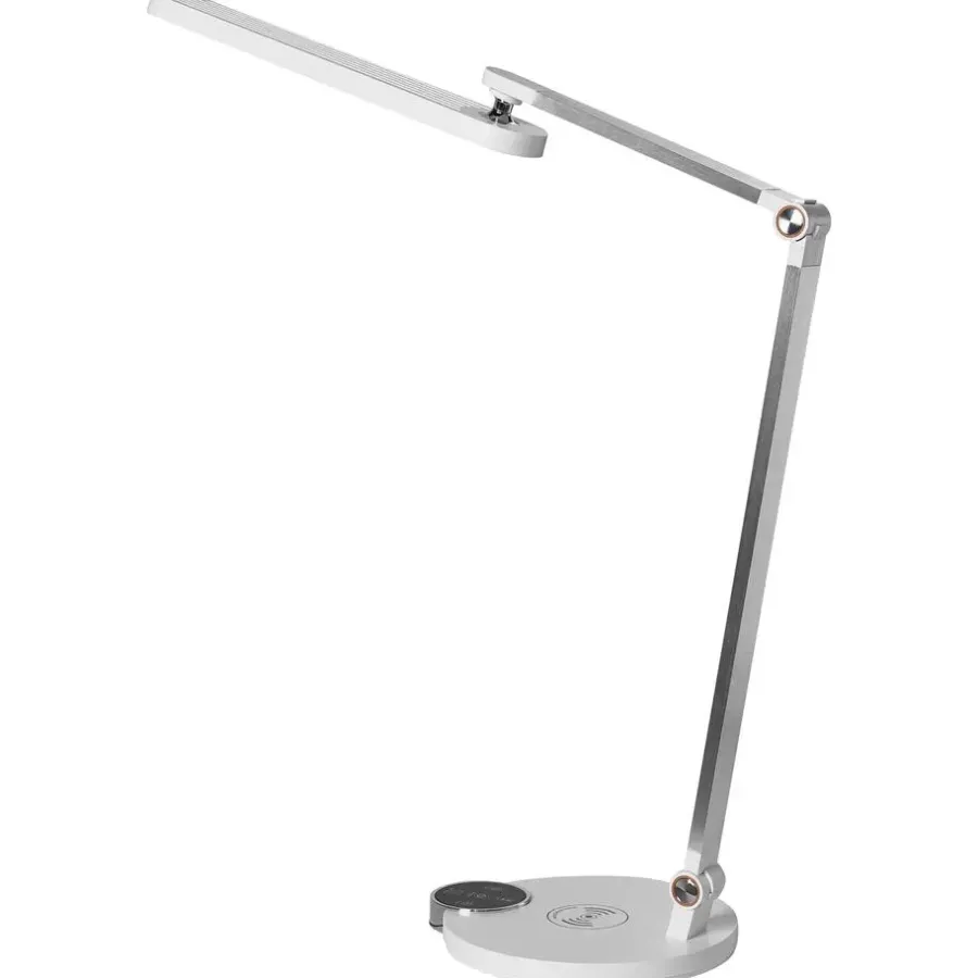 Leen Bakker CAROY - Bureaulamp LED - Wit - Synthetisch materiaal
