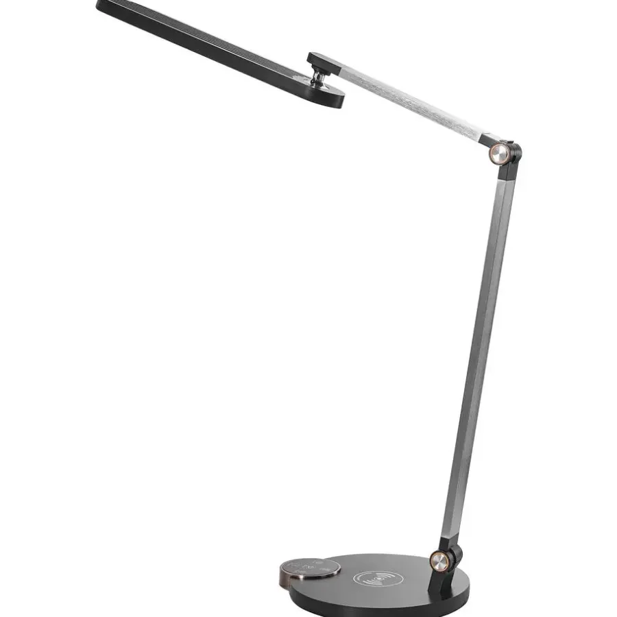 Leen Bakker CAROY - Bureaulamp LED - Zwart - Synthetisch materiaal
