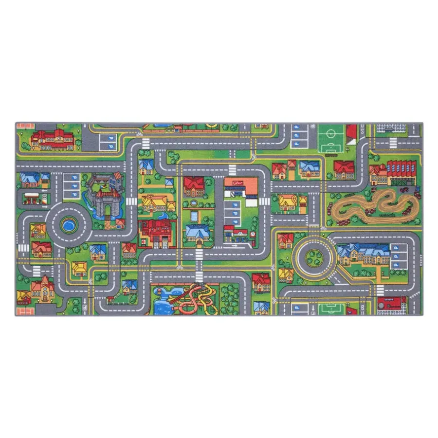 Vloerkleden Kinderkamer-Carpet Studio Playcity Speelkleed - Meerkleurig - 95x200cm