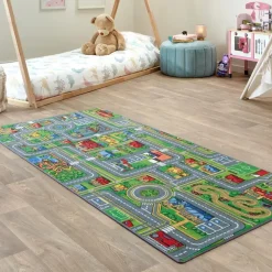 Vloerkleden Kinderkamer-Carpet Studio Playcity Speelkleed - Meerkleurig - 95x200cm