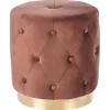Leen Bakker CARROLLTON - Poef - Bruin - 40 cm - Fluweel