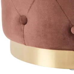 Leen Bakker CARROLLTON - Poef - Bruin - 40 cm - Fluweel