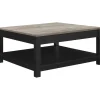 Salontafels-Dorel Home Carver - Salontafel met 1 plank in zwarte houtlook
