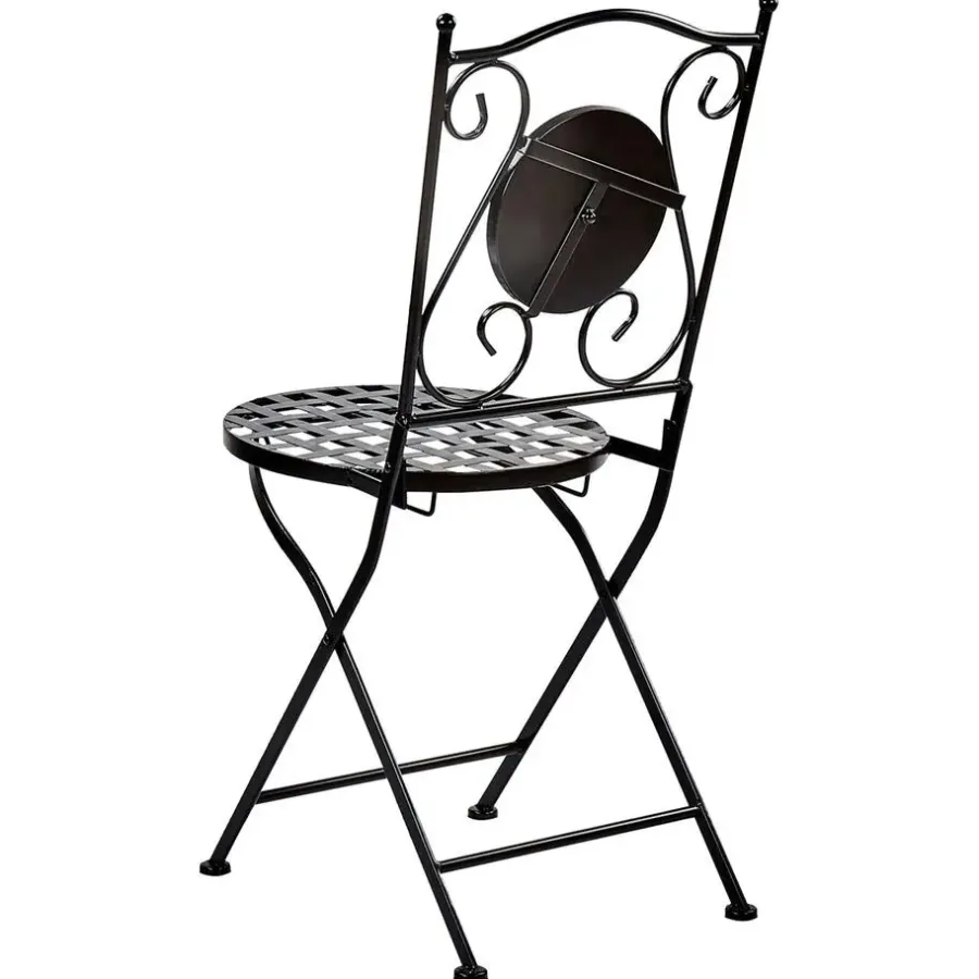 Bistro- & Balkonsets-Beliani CASARIO - Tuinstoel set van 2 - Zwart - Metaal