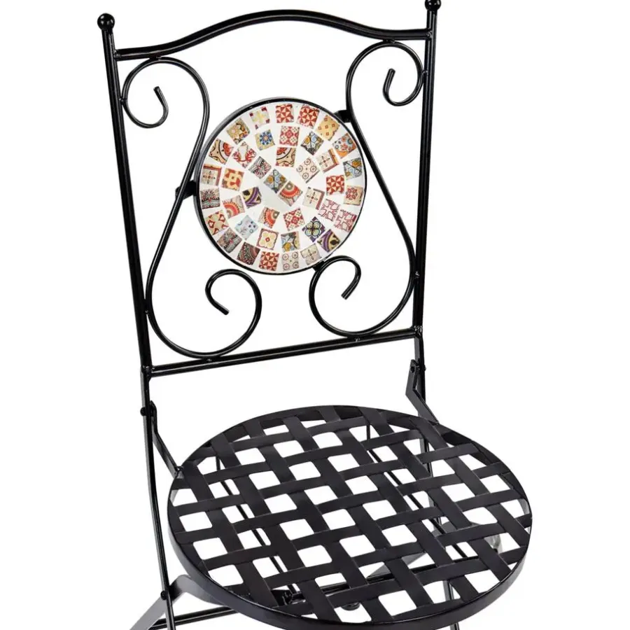 Bistro- & Balkonsets-Beliani CASARIO - Tuinstoel set van 2 - Zwart - Metaal
