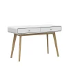 Bureaus-Loft24 Cassie - Bureau met 2 laden in eiken look / wit