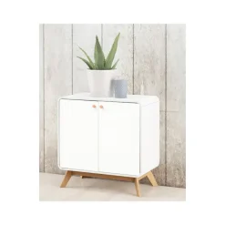 Dressoirs-Loft24 Cassie - Dressoir met 2 witte spaanplaatdeuren