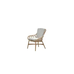 Tuinstoelen-Garden Impressions Castello lounge fauteuil - light teak look - natural rotan-merino sand