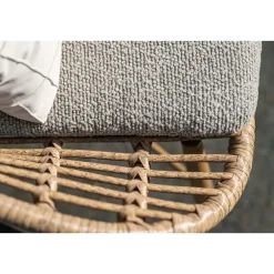 Tuinstoelen-Garden Impressions Castello lounge fauteuil - light teak look - natural rotan-merino sand