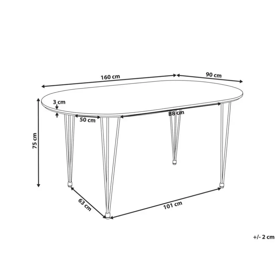 Ovale Eettafels-Beliani CAVELL - Eettafel - Lichtbruin - MDF