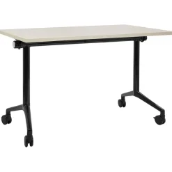 Bureaus-Beliani CAVI - Bureau verstelbaar - Lichtbruin/Zwart - 120 x 60 cm - Metaal