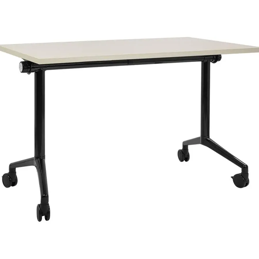 Bureaus-Beliani CAVI - Bureau verstelbaar - Lichtbruin/Zwart - 120 x 60 cm - Metaal