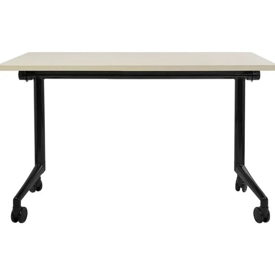 Bureaus-Beliani CAVI - Bureau verstelbaar - Lichtbruin/Zwart - 120 x 60 cm - Metaal
