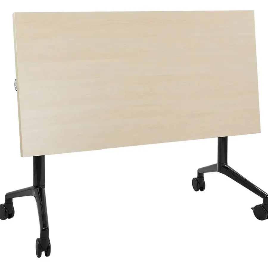 Bureaus-Beliani CAVI - Bureau verstelbaar - Lichtbruin/Zwart - 120 x 60 cm - Metaal