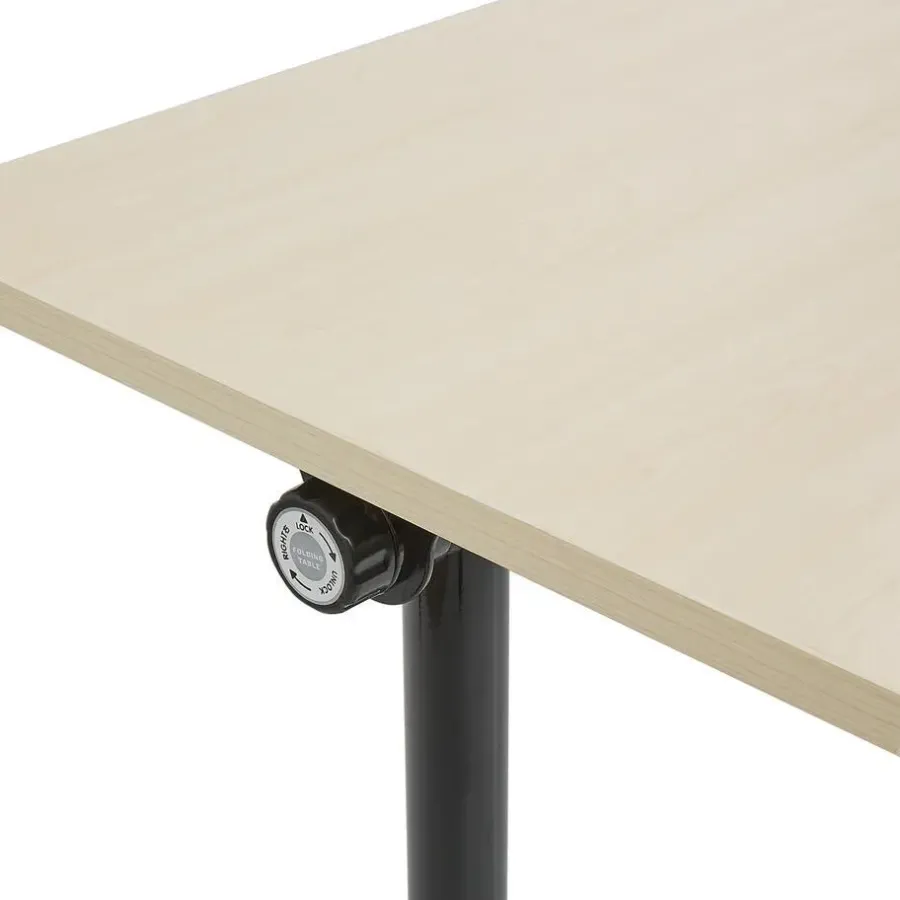 Bureaus-Beliani CAVI - Bureau verstelbaar - Lichtbruin/Zwart - 120 x 60 cm - Metaal