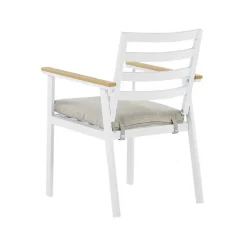 Tuinsets|Tuinsets-Beliani CAVOLI - Tuinset voor 4 - Wit/Beige - Aluminium