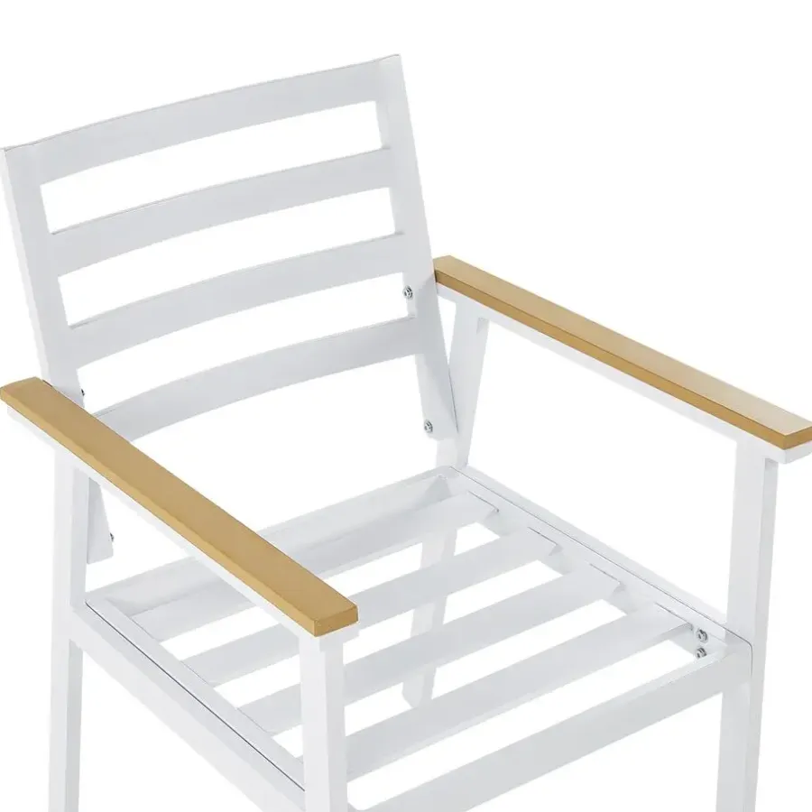 Tuinsets|Tuinsets-Beliani CAVOLI - Tuinset voor 4 - Wit/Beige - Aluminium
