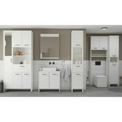 CBA Badkamerkast Coralie - 83,4 x 32,8 x 184,9 cm - Wit