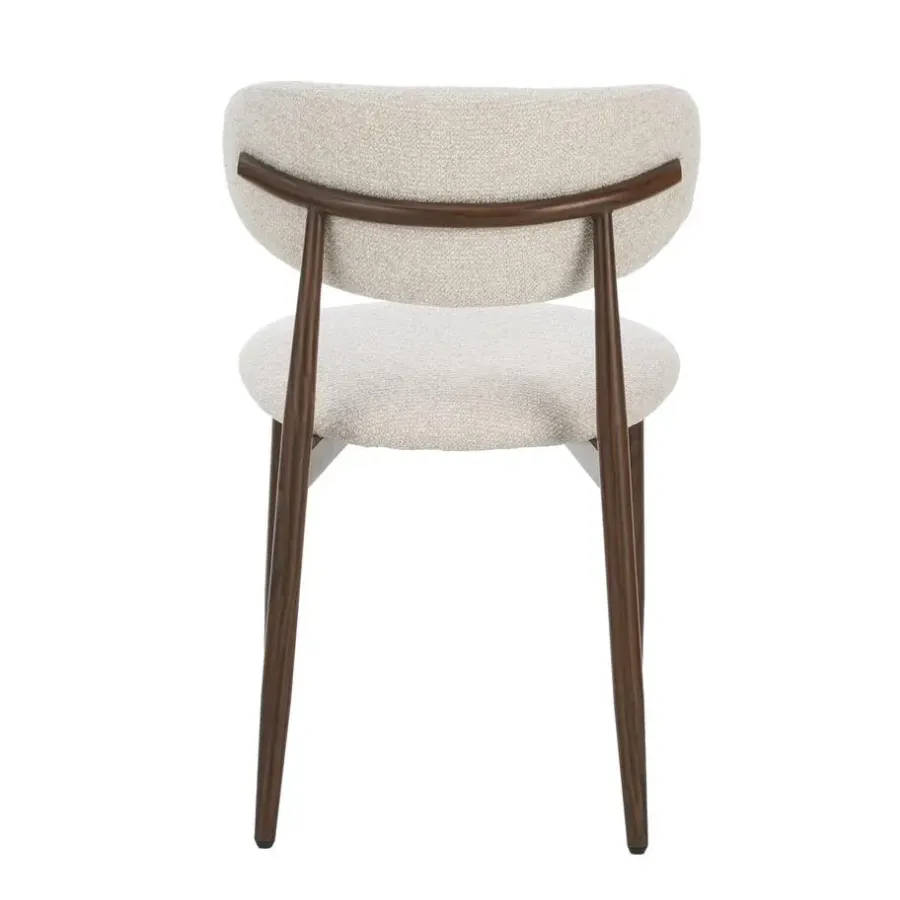 Eetkamerstoelen-Furnihaus Celia Eetkamerstoelen Set van 4 Beige Walnoot