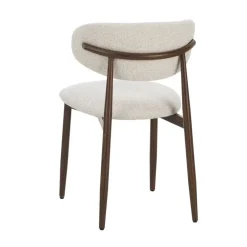 Eetkamerstoelen-Furnihaus Celia Eetkamerstoelen Set van 4 Beige Walnoot