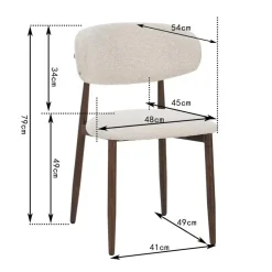 Eetkamerstoelen-Furnihaus Celia Eetkamerstoelen Set van 4 Beige Walnoot