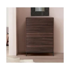 Ladekasten|Ladekasten-Loft24 Celine - Commode met 4 laden in walnoot spaanplaat