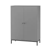 Wandkasten-Loft24 Celine - Hoge kast met 2 grijze spaanplaatdeuren